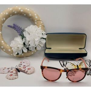 NIB - Cole Haan Mirrored Rose Tortoise Sunnies w Case
